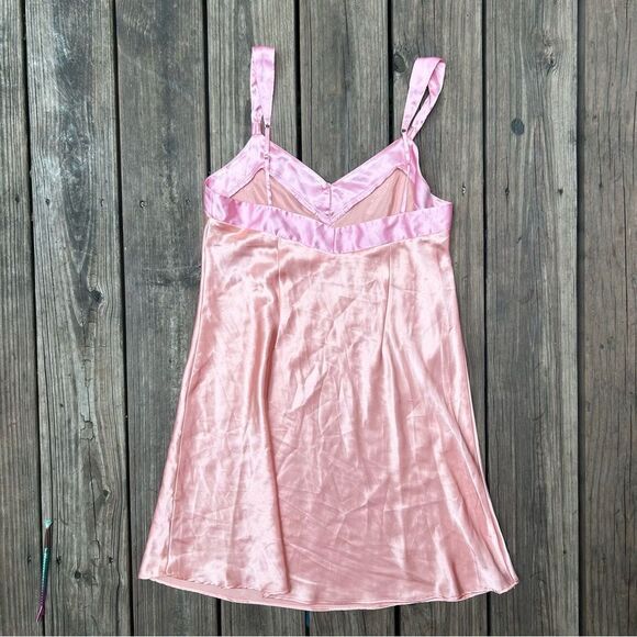 Peach and Pink Silky Mini Slip Dress - Picture 3 of 3